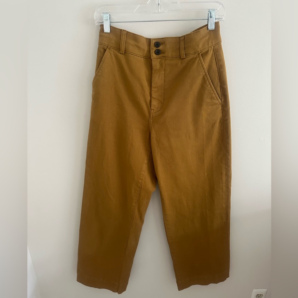 Everlane the organic cotton wide leg pants‎ size 6 color tapenade natural fibers - Picture 5 of 10